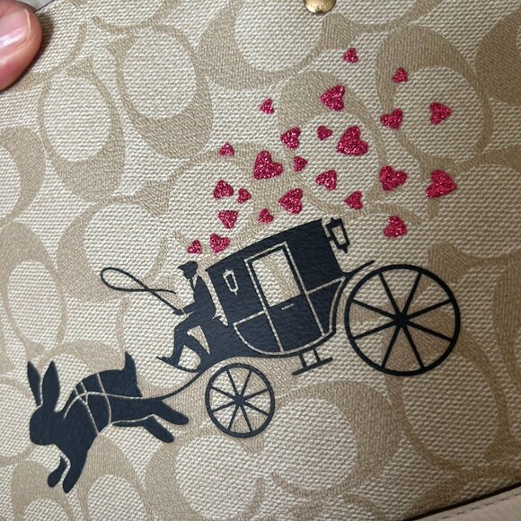 Coach Lunar New Year Dempsey Tote Bag 22 In Signature Canvas With Rabbit And Car - Picture 9 of 9